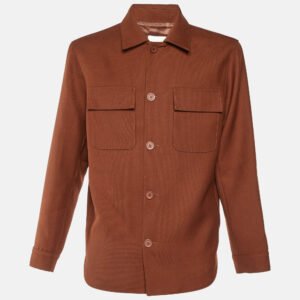 Sandro Brown Wool Blend Single Breasted Jacket L