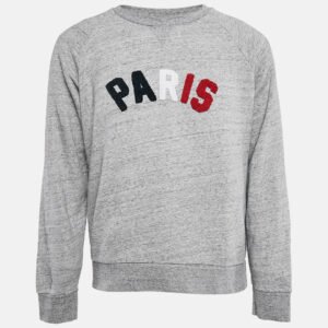 Sandro Grey M&eacute;lange Cotton Tufted Sweatshirt L