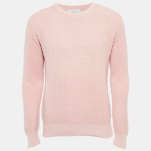 Sandro Pink Cotton Knit Crew Neck Jumper M
