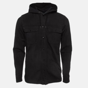 Sandro Black Denim Hooded Jackets S