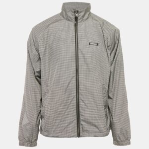 Stussy Black Houndstooth Synthetic Windbreaker Zip-Up Jacket M