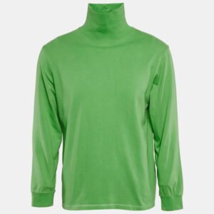 Supreme Green Embroidered Cotton Turtle Neck Sweatshirt S