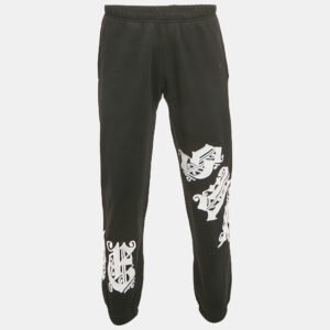 Supreme Black Cotton Knit Logo Applique Detail Joggers S