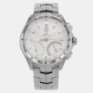Tag Heuer Silver Stainless Steel Link CAT7011.BA0952 Quartz Men's Wristwatch 43 mm