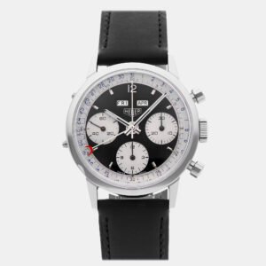 luxury-men-tag-heuer-used-watches-p1140783-002 Heuer Vintage Carrera 12 Dato Triple Calendar Chronograph 2547 N Manual Winding Stainless Steel Silver Dial Men's Wristwatch 36mm