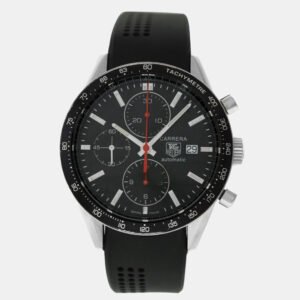 Tag Heuer Black Stainless Steel Carrera Calibre 16 CV2014-2 Automatic Men's Wristwatch 41mm