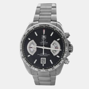 Tag Heuer Black Stainless Steel Grand Carrera CAV511A.BA0902 Automatic Men's Wristwatch 44 mm