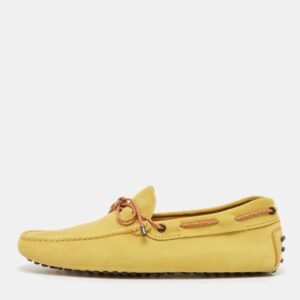 Tod's Yellow Suede Slip On Driver Loafers Size  41