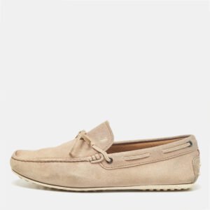 Tod's Beige Suede Bow Loafers Size 42