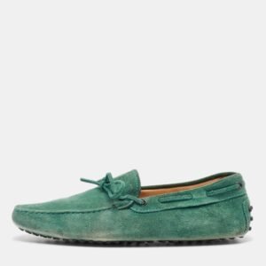 Tod's Green Suede Bow Loafers Size 42