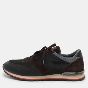 Tod's Brown Suede and Neoprene Low Top Sneakers Size 48