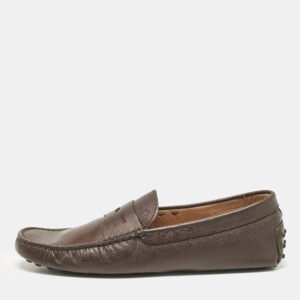 Tod's Brown Leather Penny Slip On Loafers Size 42