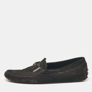 Tod's Black Suede Slip On Driver Loafers Size 42