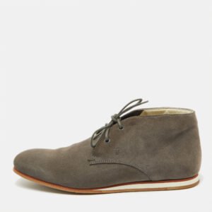 Tod's Grey Suede Lace Up Ankle Length Boots Size 44
