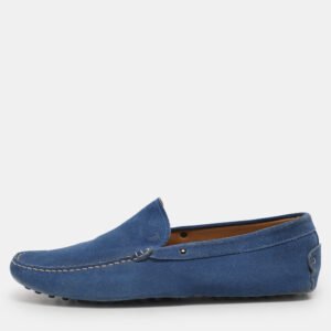 Tod's Blue Suede Gommino Loafers Size 44.5