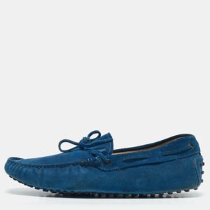 Tod's Blue Suede Slip On Loafers Size 44.5