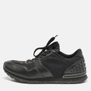 Tod's Black Nylon, Mesh and Leather Low Top Sneakers Size 41