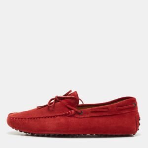 Tod's Dark Red Suede Slip On Loafers Size 42