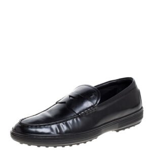 Tod's Black Patent Leather Penny Loafers Size 39.5