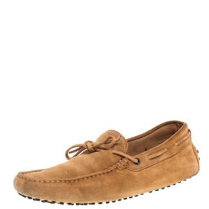 Tod's Tan Suede Gommino Driving Slip On Loafers Size 43