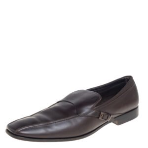 Tods Brown Leather Slip On Loafers Size 45.5