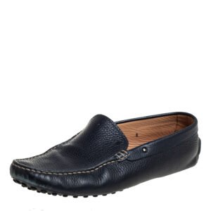 Tod's Navy Blue Leather Slip On Loafer Size 42