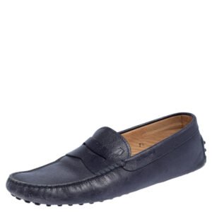 Tod's Blue Leather Penny Loafers Size 41.5