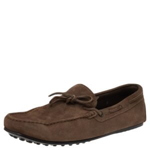 Tods Brown Suede Slip on Loafers Size 43