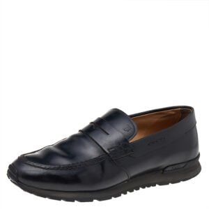 Tod's Black Leather Penny Loafers Size 42