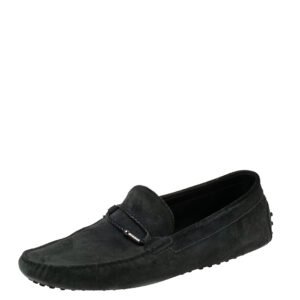 Tod's Black Suede Braided Bit Loafers Size 44.5