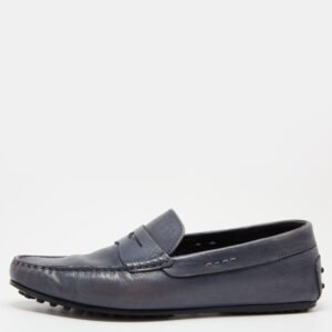 Tods Blue Leather Slip On Loafers Size 41.5