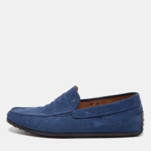 Tod's Blue Suede Penny Loafers Size 41