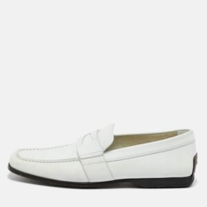 Tod's White Leather Slip On Loafers Size 42.5