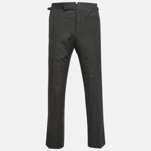 Tom Ford Black Pinstripe Wool Formal Trousers S