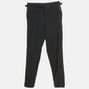 Tom Ford Black Wool Side Stripe Formal Trousers M