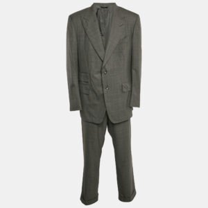 Tom Ford Grey Wool Tailored Pants Suit XXXL
