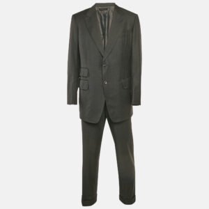 Tom Ford Grey Wool Tailored Pants Suit XXL
