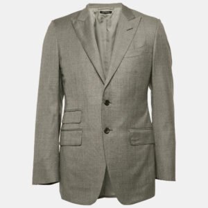 Tom Ford Grey Wool Single Breasted Tailored Blazer M