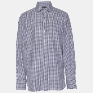 Tom Ford Monochrome Gingham Check Cotton Shirt XXL