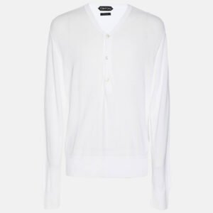 Tom Ford White Cotton Knit Sweatshirt M