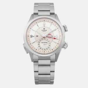 Tudor White Stainless Steel Heritage Advisor 79620T-95740 Automatic Men's Wristwatch 42mm