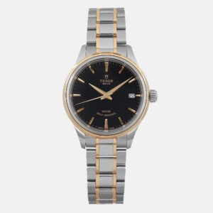 luxury-men-tudorslug-used-watches-p1099164-001 Tudor Black 18k Yellow Gold Steel Style 12103-0003 Automatic Women's Wristwatch 28mm