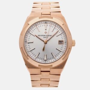 Vacheron Constantin Silver 18k Rose Gold Overseas 4500V/000R-B127 Automatic Men's Wristwatch 41 mm
