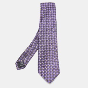 Valentino Purple Patterned Silk Traditional Tie