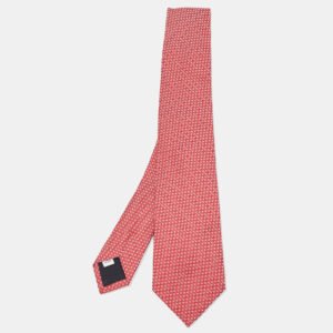 Valentino Red Patterned Silk Tie