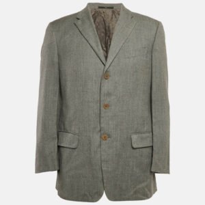 Valentino Grey Wool Single Breasted Blazer L