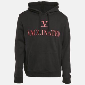 luxury-men-valentino-used-clothes-p1121560-001 Valentino Black Printed Cotton Hooded Sweatshirt XL