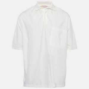 Valentino White Cotton Oversized Short Sleeve Shirt XS