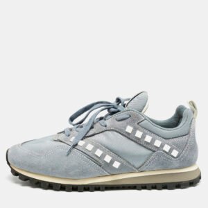Valentino Blue Mesh and Suede Rockrunner Sneakers Size 40.5