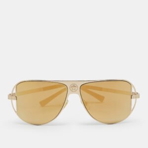 Versace Gold Mirrored MOD. 2212 Aviator Sunglasses